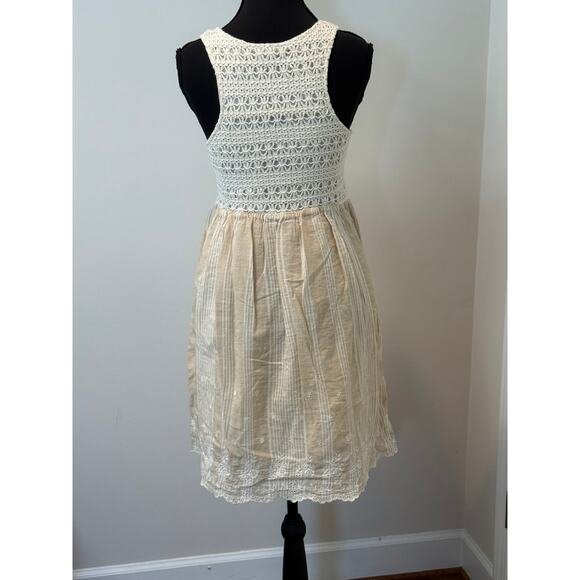 Hem & Thread Sleeveless A-line Mini Dress with a Crochet Top - Picture 2 of 3
